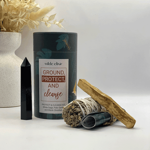 Ground, Protect & Cleanse | Sage, Palo Santo and Crystal Ground + Protect Cleansing Kit